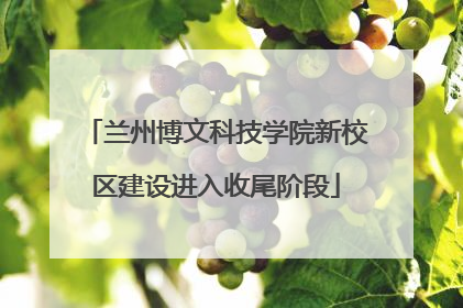 兰州博文科技学院新校区建设进入收尾阶段