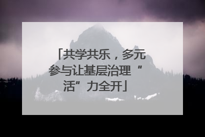 共学共乐，多元参与让基层治理“活”力全开