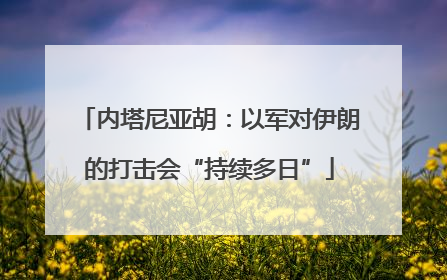 内塔尼亚胡：以军对伊朗的打击会“持续多日”