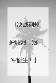 决战荆州护城河，冠军诞生！