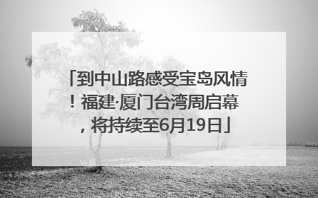 到中山路感受宝岛风情！福建·厦门台湾周启幕，将持续至6月19日