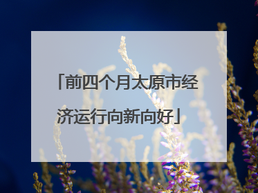 前四个月太原市经济运行向新向好