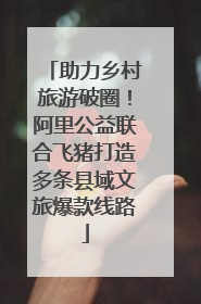 助力乡村旅游破圈！阿里公益联合飞猪打造多条县域文旅爆款线路