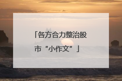 各方合力整治股市“小作文”