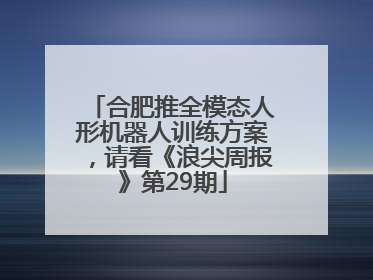 合肥推全模态人形机器人训练方案，请看《浪尖周报》第29期