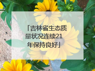 吉林省生态质量状况连续21年保持良好