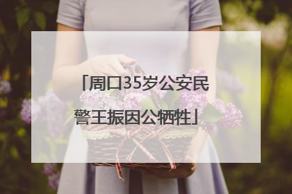 周口35岁公安民警王振因公牺牲