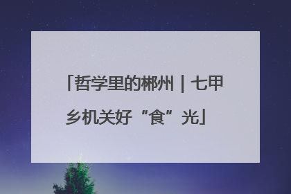 哲学里的郴州｜七甲乡机关好“食”光