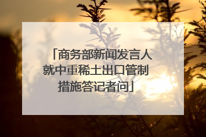 商务部新闻发言人就中重稀土出口管制措施答记者问