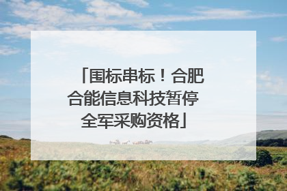 围标串标！合肥合能信息科技暂停全军采购资格
