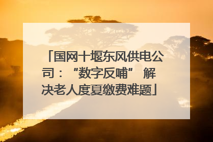 国网十堰东风供电公司：“数字反哺” 解决老人度夏缴费难题
