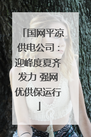 国网平凉供电公司：迎峰度夏齐发力 强网优供保运行