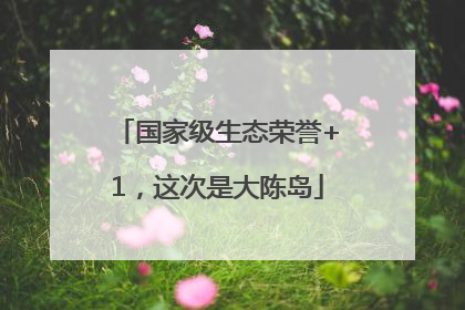 国家级生态荣誉+1，这次是大陈岛