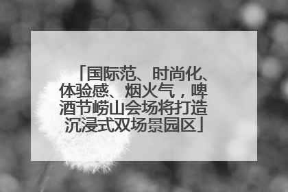国际范、时尚化、体验感、烟火气，啤酒节崂山会场将打造沉浸式双场景园区