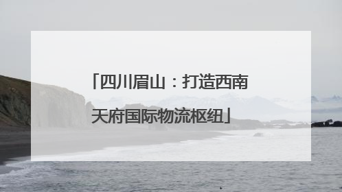 四川眉山：打造西南天府国际物流枢纽