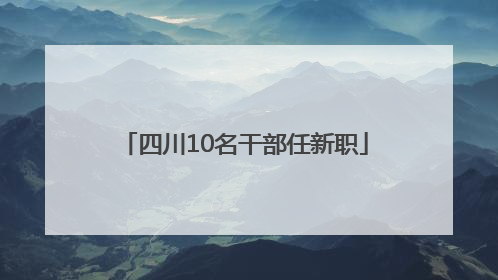 四川10名干部任新职