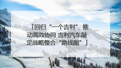 回归“一个吉利” 推动高效协同 吉利汽车敲定战略整合“路线图”