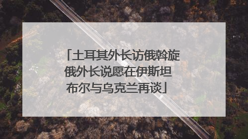 土耳其外长访俄斡旋 俄外长说愿在伊斯坦布尔与乌克兰再谈