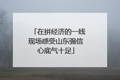 在拼经济的一线现场感受山东强信心底气十足