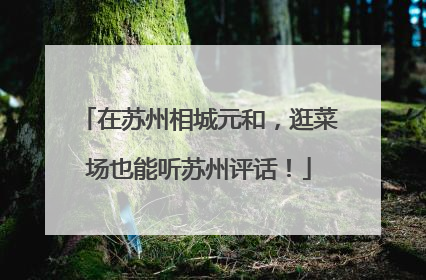 在苏州相城元和，逛菜场也能听苏州评话！
