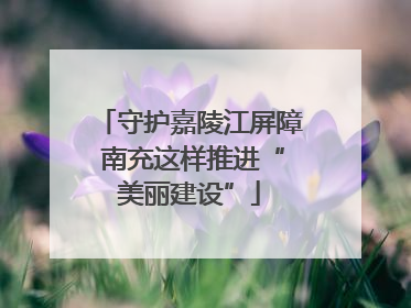 守护嘉陵江屏障 南充这样推进“美丽建设”
