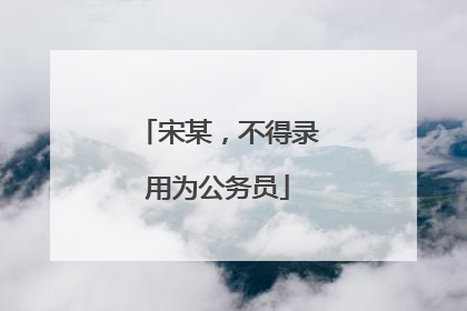 宋某，不得录用为公务员