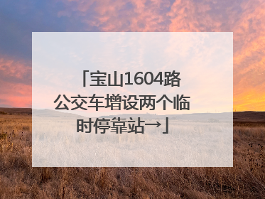 宝山1604路公交车增设两个临时停靠站→