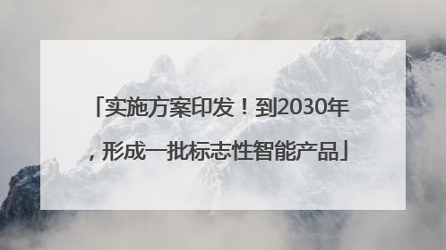 实施方案印发！到2030年，形成一批标志性智能产品