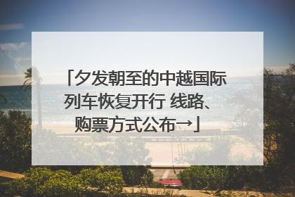 夕发朝至的中越国际列车恢复开行 线路、购票方式公布→