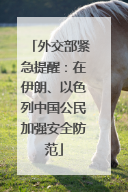 外交部紧急提醒：在伊朗、以色列中国公民加强安全防范