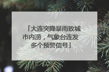 大连突降暴雨致城市内涝，气象台连发多个预警信号