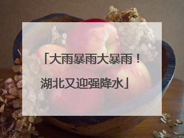 大雨暴雨大暴雨！湖北又迎强降水