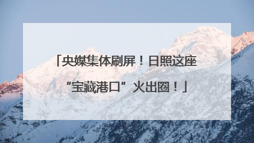 央媒集体刷屏！日照这座“宝藏港口”火出圈！