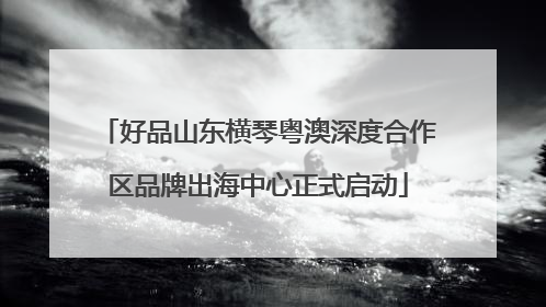 好品山东横琴粤澳深度合作区品牌出海中心正式启动