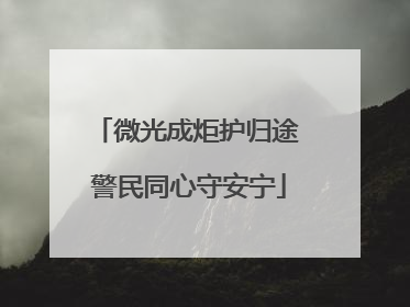 微光成炬护归途 警民同心守安宁