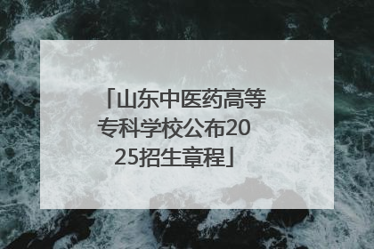 山东中医药高等专科学校公布2025招生章程