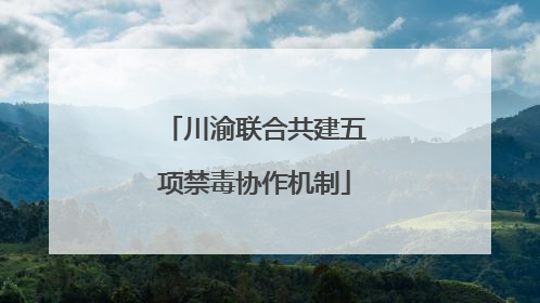 川渝联合共建五项禁毒协作机制