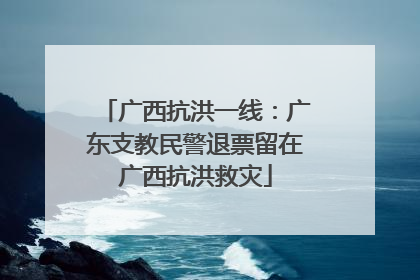 广西抗洪一线：广东支教民警退票留在广西抗洪救灾