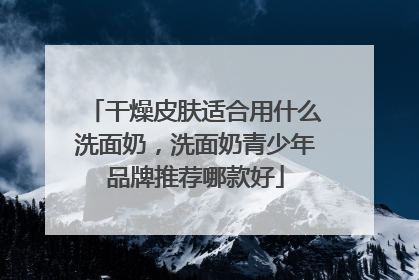 干燥皮肤适合用什么洗面奶，洗面奶青少年品牌推荐哪款好