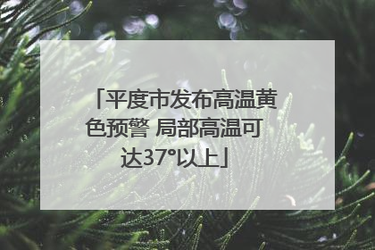 平度市发布高温黄色预警 局部高温可达37°以上