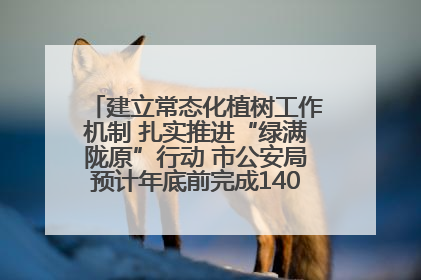 建立常态化植树工作机制 扎实推进“绿满陇原”行动 市公安局预计年底前完成1402亩绿化任务