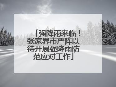 强降雨来临！张家界市严阵以待开展强降雨防范应对工作