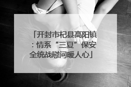 开封市杞县高阳镇：情系“三夏”保安全统战慰问暖人心