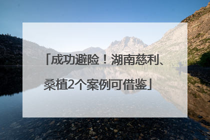 成功避险！湖南慈利、桑植2个案例可借鉴