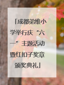 成都弟维小学举行庆“六一”主题活动暨红扣子奖章颁奖典礼
