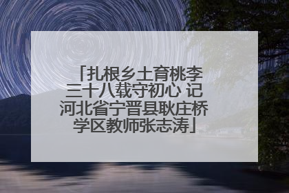 扎根乡土育桃李 三十八载守初心 记河北省宁晋县耿庄桥学区教师张志涛