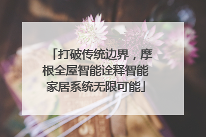 打破传统边界，摩根全屋智能诠释智能家居系统无限可能