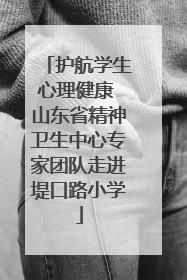 护航学生心理健康 山东省精神卫生中心专家团队走进堤口路小学