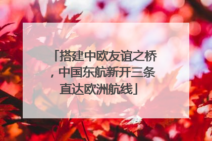搭建中欧友谊之桥，中国东航新开三条直达欧洲航线