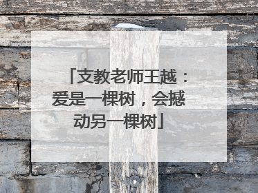 支教老师王越：爱是一棵树，会撼动另一棵树